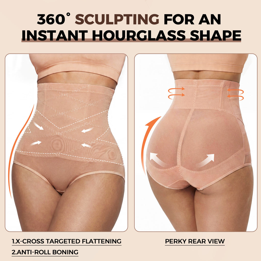 Silix 3D Sculpt™ High-Waist Tummy Control Shaper – 360° Compression & Booty Lifter