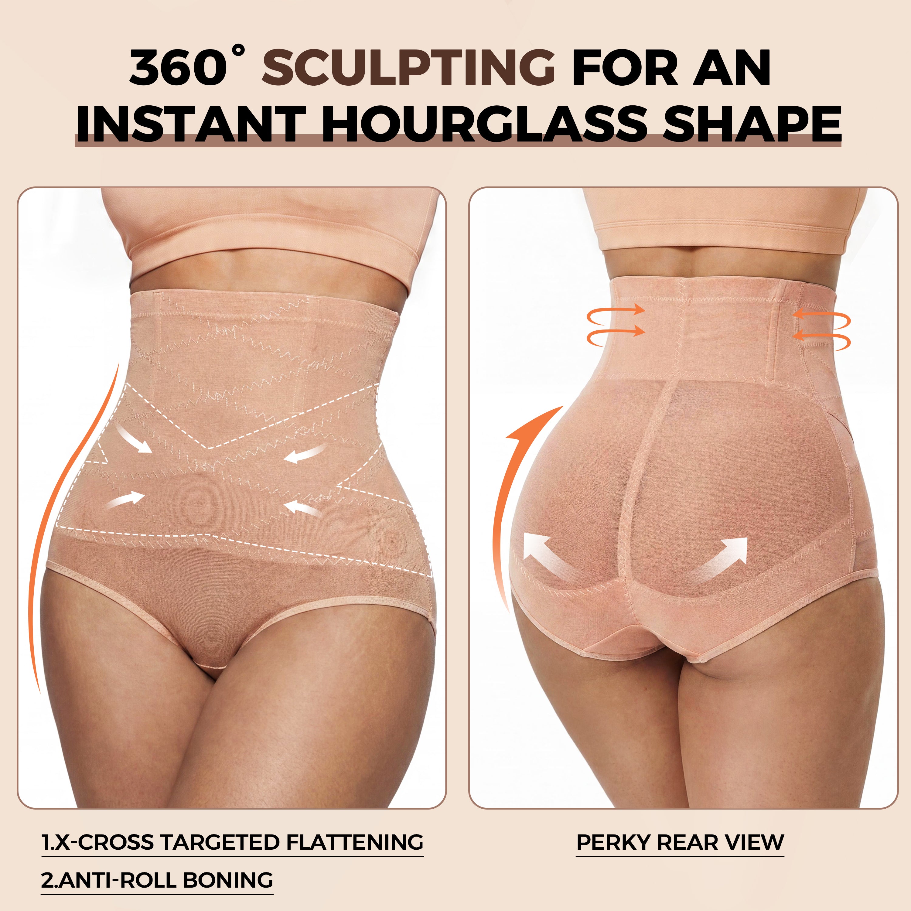 Silix 3D Sculpt™ High-Waist Tummy Control Shaper – 360° Compression & Booty Lifter
