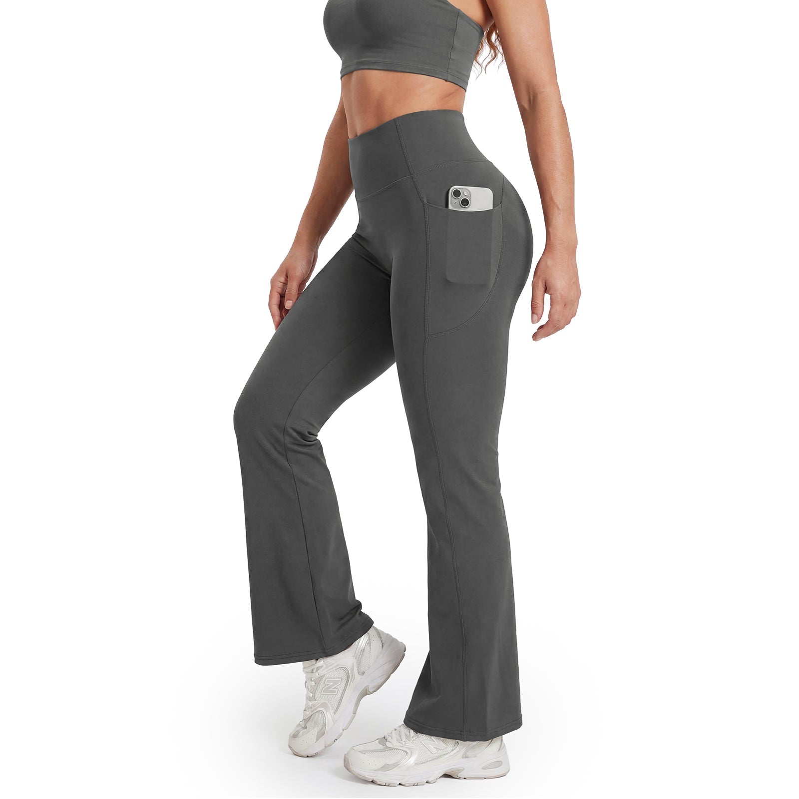 High-Waisted Tummy Control Pocket Flare Leggings