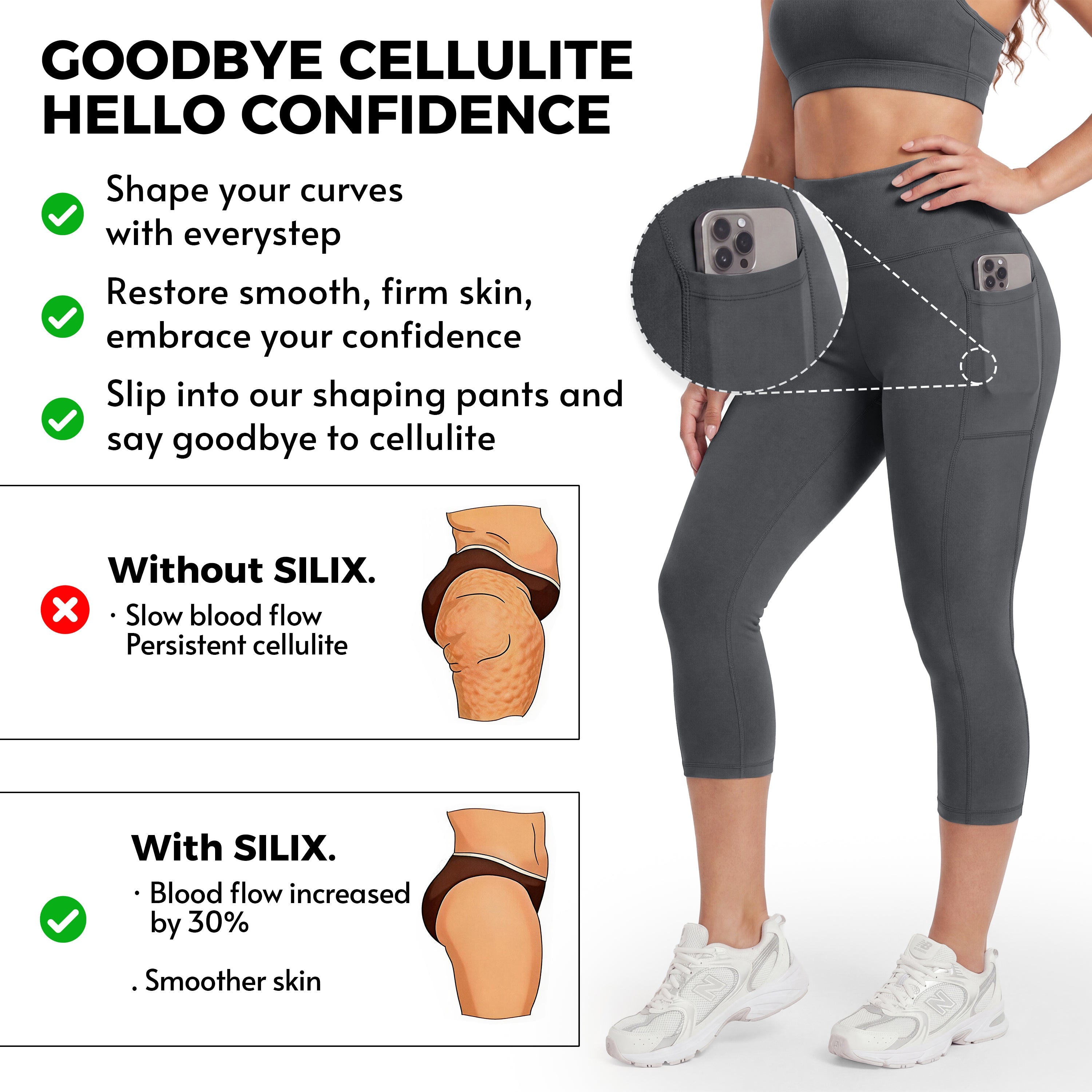 SILIX™ Butt-Lifting Tummy Control Pocket Capris