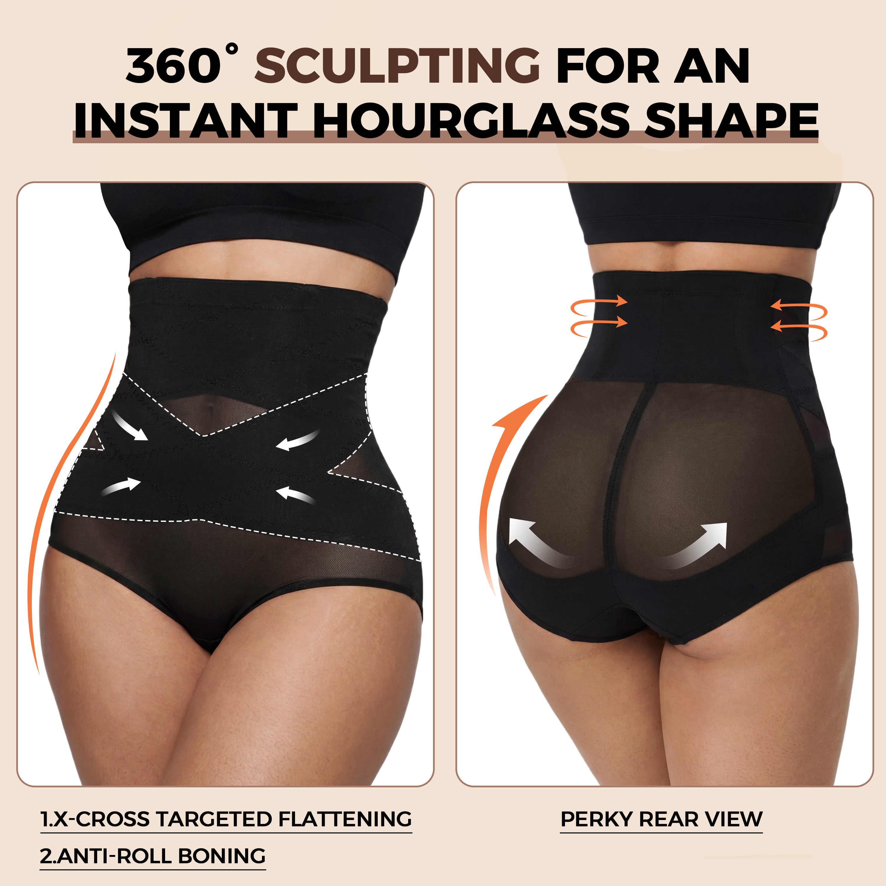 Silix 3D Sculpt™ High-Waist Tummy Control Shaper – 360° Compression & Booty Lifter