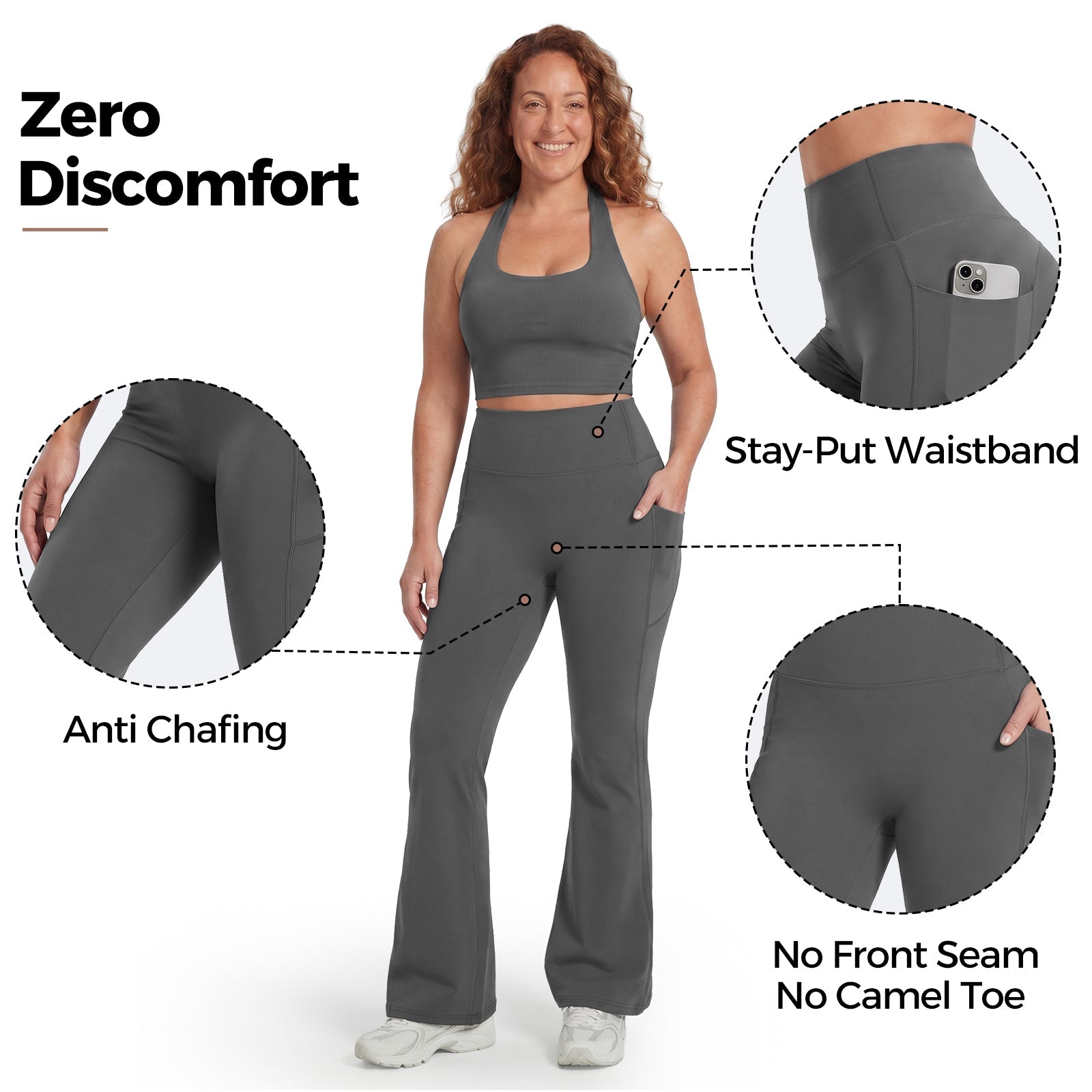 High-Waisted Tummy Control Pocket Flare Leggings