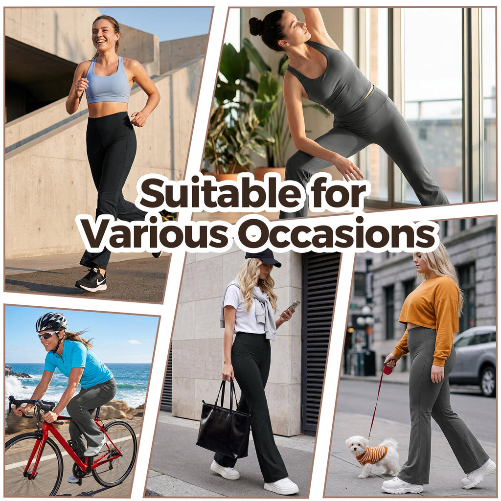 High-Waisted Tummy Control Pocket Flare Leggings