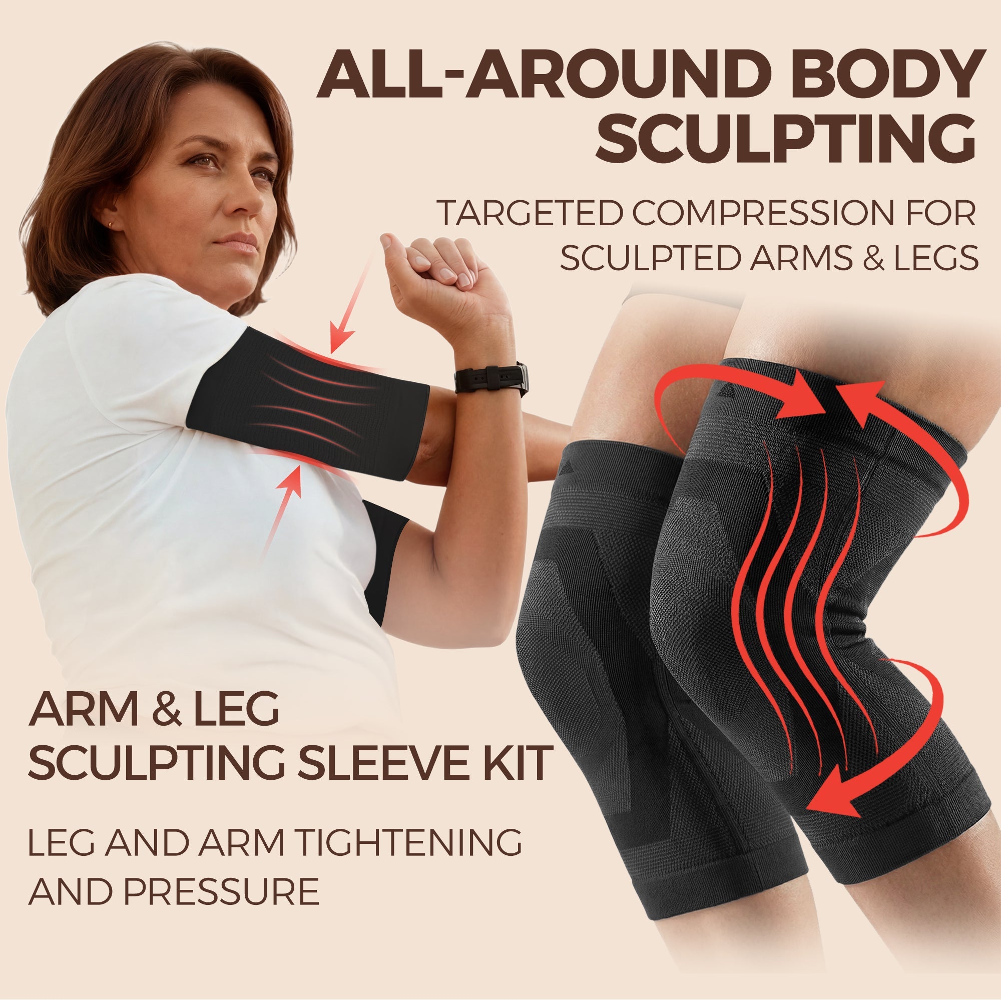 Silix™ 3D Compression Ultimate Smooth 2-Piece Set: Arms & Knees