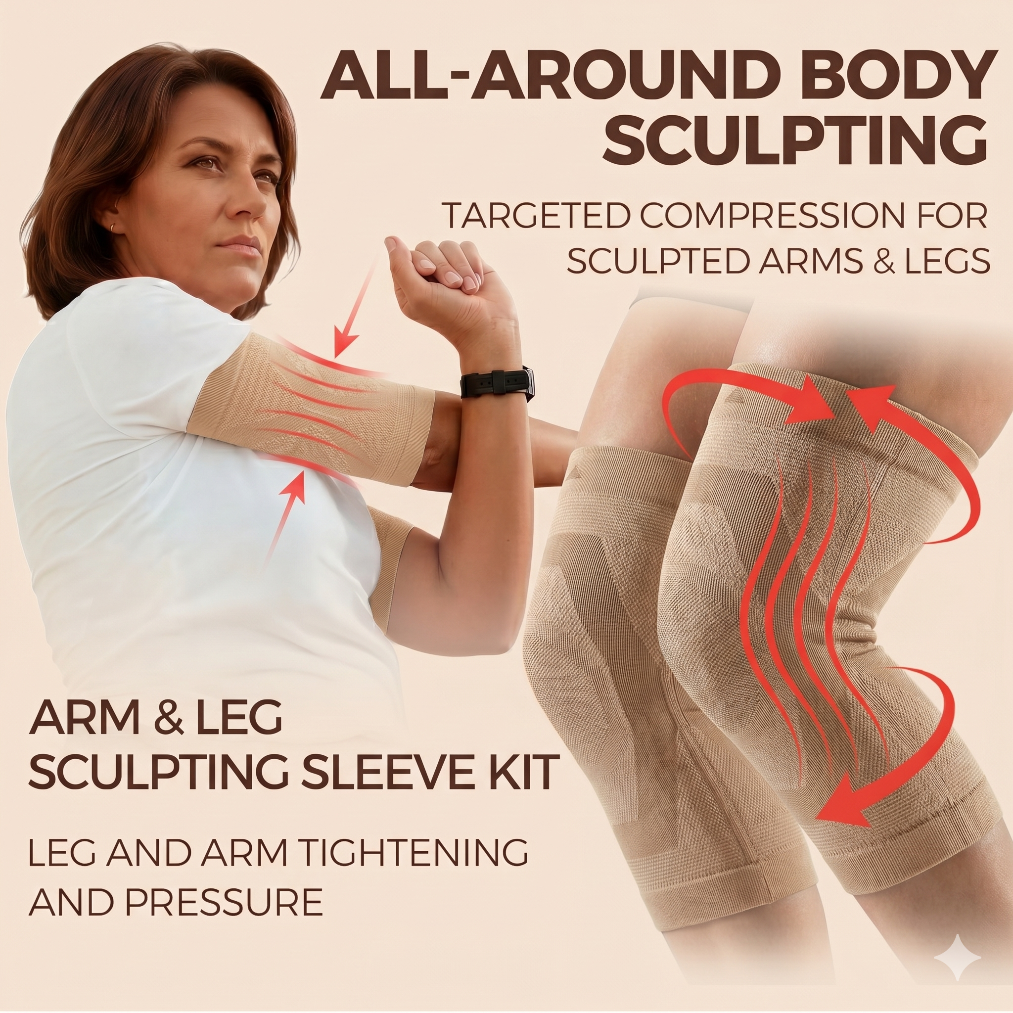 Silix™ 3D Compression Ultimate Smooth 2-Piece Set: Arms & Knees